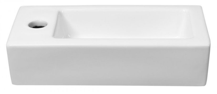 Sapho ZOE keramické umývátko 37x18 cm, otvor pro baterii vlevo, bílá AR496