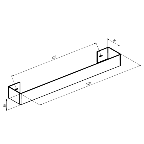 Sapho TABELLA držák ručníků 520 mm, bílá mat MI520W